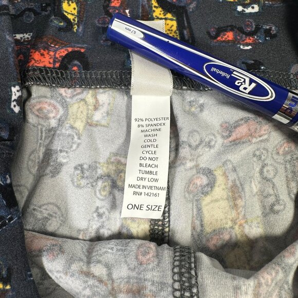 LuLaRoe Classic Vintage Antique Cars Black Gray Red Yellow Leggings One Size OS - Picture 4 of 6